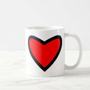 Caneca De Café Coração vermelho grande