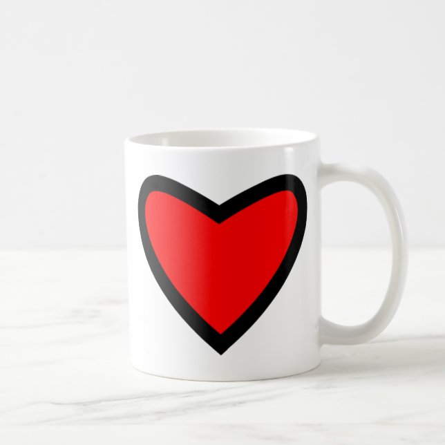 Caneca De Café Coração vermelho grande (Direita)