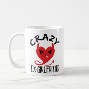 Caneca De Café Coração Vermelho Maluco Ex-Namorada Funny Diabo