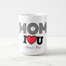 Caneca De Café Coração Vermelho Moderno, Fofo Personalizado