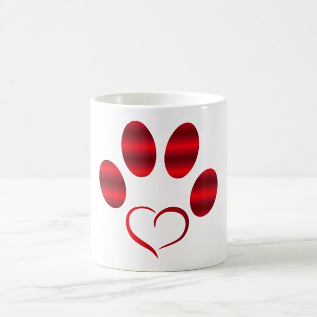Caneca De Café Coração Vermelho Pata (Centro)