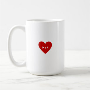 Caneca De Café Coração Vermelho Simples Personalizado