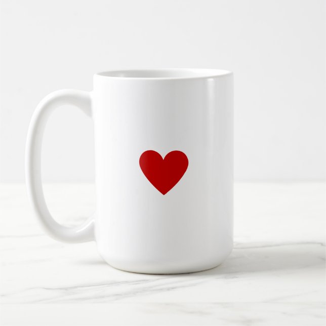 Caneca De Café Coração Vermelho Simples Personalizado (Esquerda)
