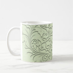 Caneca De Café CoraçãoCoração Damasco do Verde limão Cardíaco (im