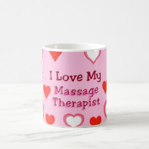 Caneca De Café Corações: Ame meu terapeuta da massagem