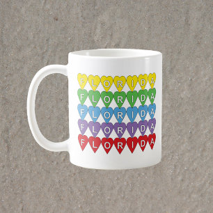Caneca De Café Corações Arco-íris da Flórida