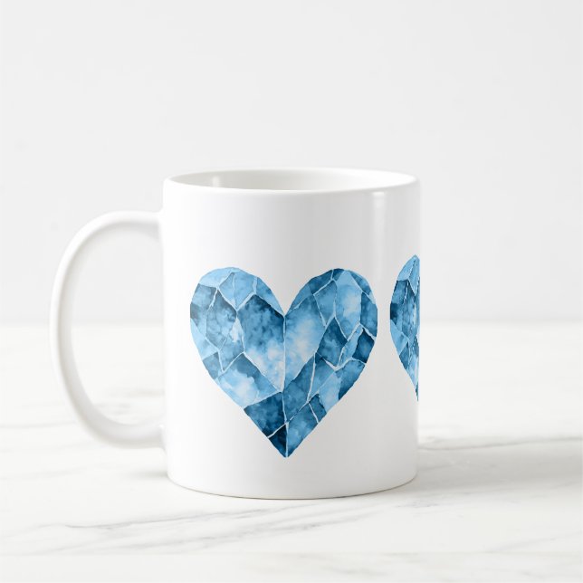Caneca De Café Corações azuis (Esquerda)