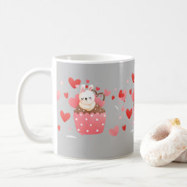 Caneca De Café Corações bonitos de cupcake de coelho