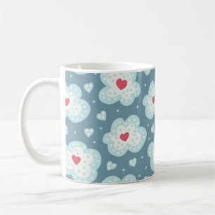 Caneca De Café Corações bonitos do inverno e teste padrão das