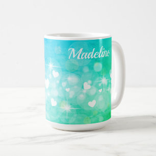 Caneca De Café Corações Brilhantes