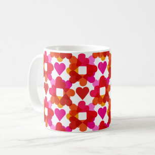 Caneca De Café Corações coloridos