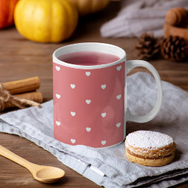 Caneca De Café Corações cor-de-rosa poeirentos de Dia de os namor