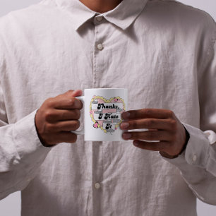 Caneca De Café Corações Corações Corações Amarelos e Obrigados Ro