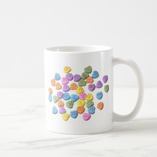Caneca De Café Corações da mensagem dos doces (Direita)