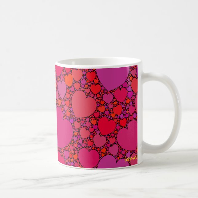 Caneca De Café corações de caída 1 (Direita)