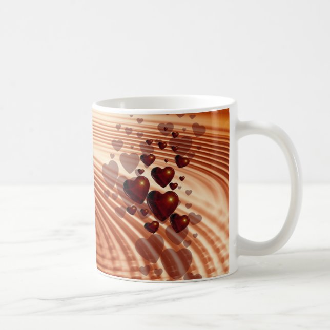 Caneca De Café Corações de Chocolate Molho Branco (Direita)