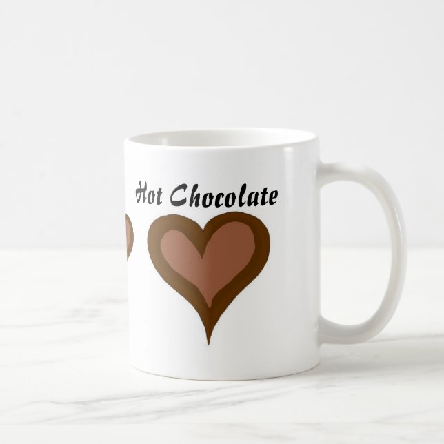 Caneca De Café Corações de Chocolate Quente (Direita)
