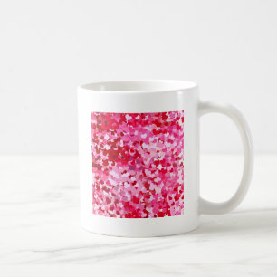 Caneca De Café Corações de Confetti Rosa