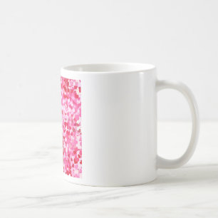 Caneca De Café Corações de Confetti Rosa