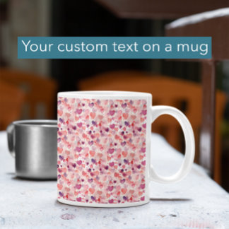 Caneca De Café Corações de Cuta de Cores de Água de Texto Persona