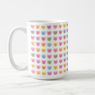 Caneca De Café Corações de doce de conversação personalizados eng