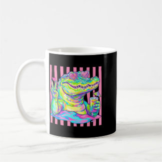 Caneca De Café Corações de Jacaré Elegantes Estética de Verão Ócu