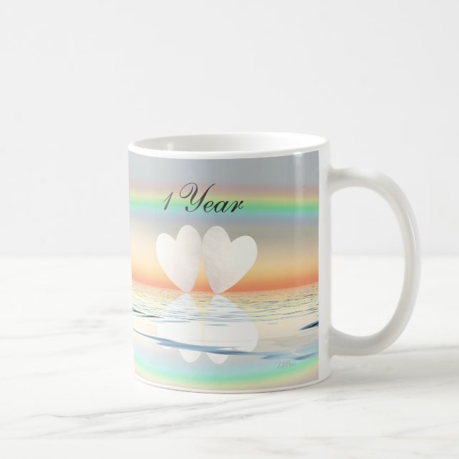 Caneca De Café Corações de Papel de Aniversário de 1rua (Direita)