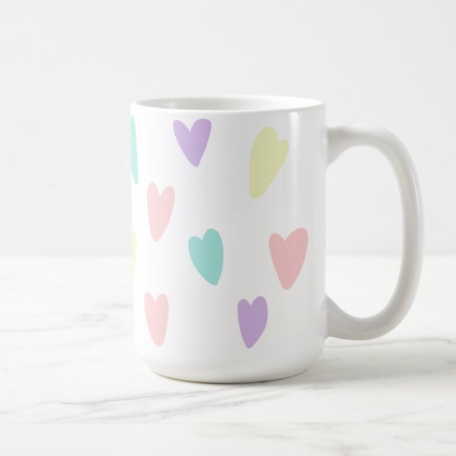 Caneca De Café Corações de pastel (Direita)
