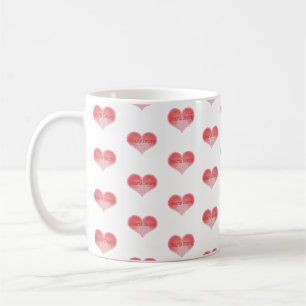 Caneca De Café Corações Desejam Padrões Cardíacos