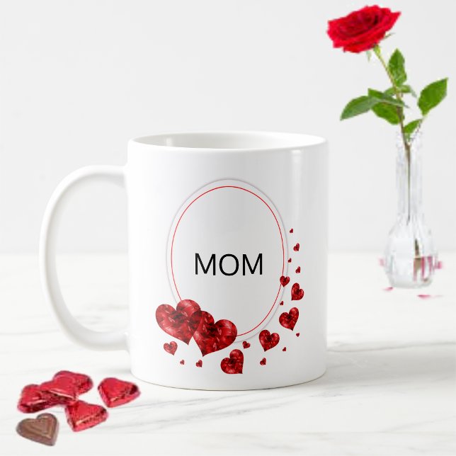 Caneca De Café Corações do Amor da Mamãe  (Criador carregado)