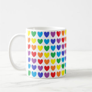 Caneca De Café Corações do arco-íris