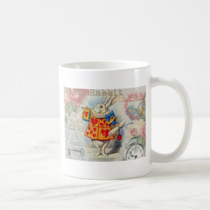 Caneca De Café Corações do Coelho Branco Alice Clássico
