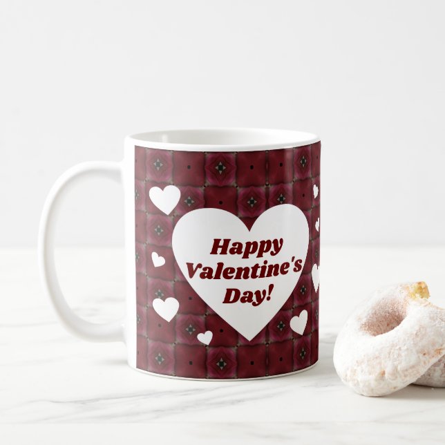 Caneca De Café Corações do namorados (Com Donut)