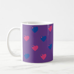 Caneca De Café Corações do Orgulho Bissexual