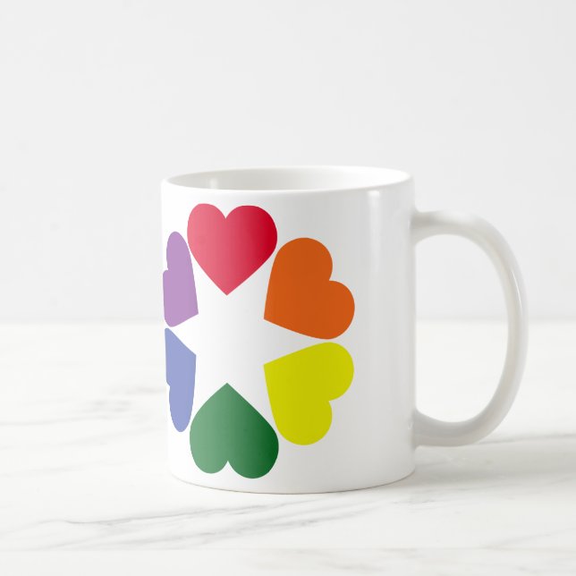 Caneca De Café Corações do orgulho LGBT (Direita)
