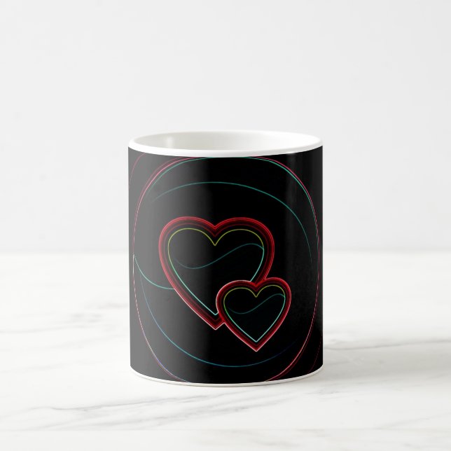 Caneca De Café Corações Duplos em Preto (Centro)