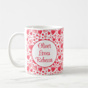 Caneca De Café Corações e Amor Personalizados
