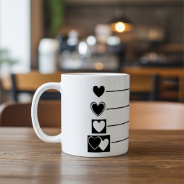 Caneca De Café Corações Elegantes, Modernos e Bonitos