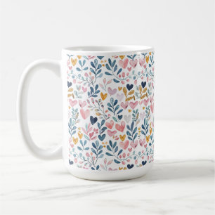 Caneca De Café Corações em aquarela