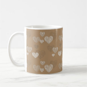 Caneca De Café Corações em tiras brancas no café com gelo