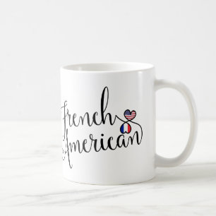 Caneca De Café Corações Entwinados Franceses Americanos