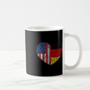 Caneca De Café Corações EUA Alemanha - Dupla Cidadania