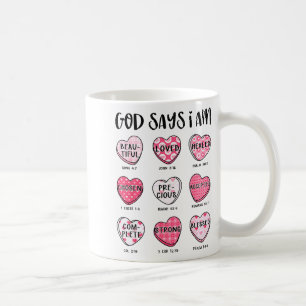 Caneca De Café Corações F Versículos da Bíblia Deus Diz Natalino