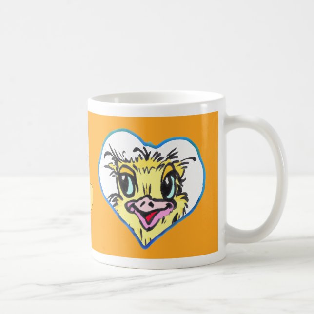 Caneca De Café Corações Foto De Café Mug Laranja (Direita)