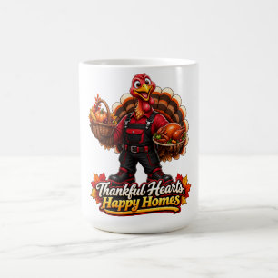 CANECA DE CAFÉ CORAÇÕES GRATOS, LARES FELIZES