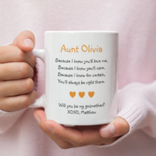 Caneca De Café Corações Laranja Você Será Minha Pobre Foto Poema