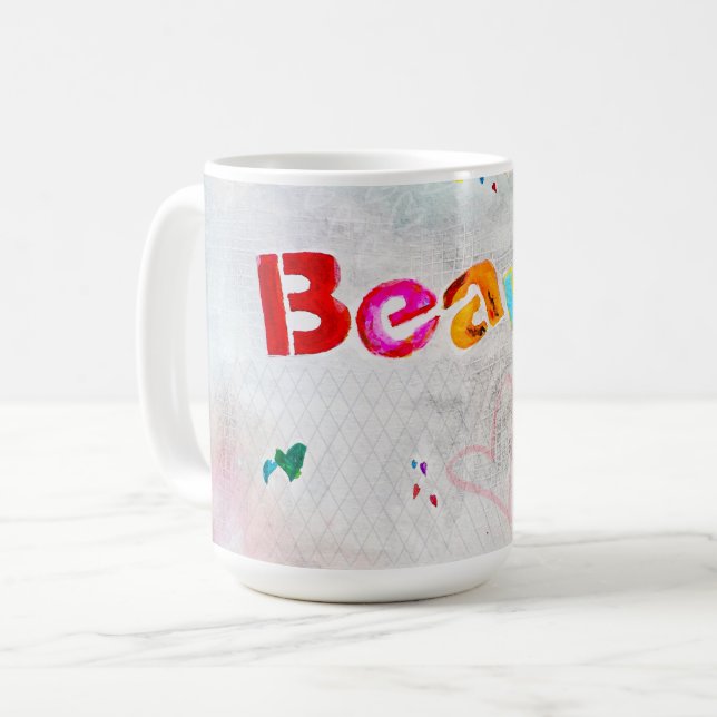 Caneca De Café Corações Lindos (Frente Esquerda)