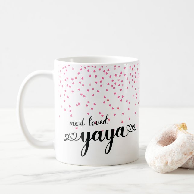 Caneca De Café Corações Mais Amados Yaya (Com Donut)