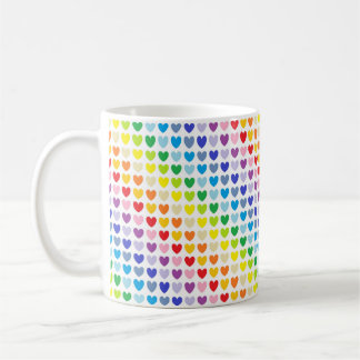 Caneca De Café Corações mais largos do arco-íris do espectro