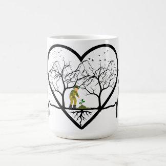 Caneca De Café Corações para a Terra - Salvar a Vida Salvar o Pla